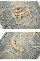 fashion paisy denim jeans mens destoryed holes zipper jeans pants hip hop streetwear new summer casual joggers loose jeans pants unique joggers style 2249