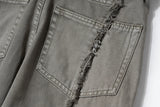 y2k streetwear tassel multi pocket jeans for men straight solid baggy cargo pants pantalones hombre casual denim trousers unique cargo style 773