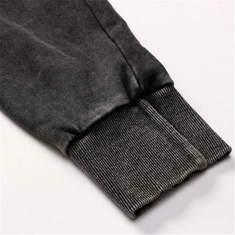 Rainbowtouches Washed Long Shirts For Men Fashion Design Printed Cotton Tidal Current Comfortable Style Black Men's Clothing