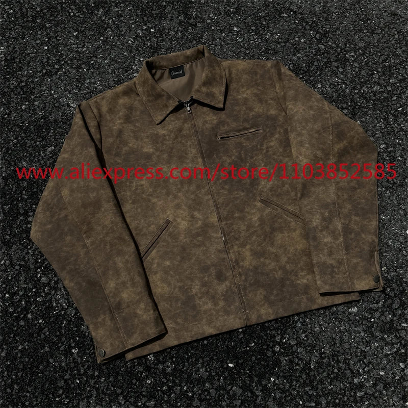 hop 6939fb material autumn-and-winter-vintage-long-sleeved-leather-jacket-american-heavy-duty-motorcycle-high-street-short-style-distressed-lapel essential oversized fashion casual graphic streetwear fit high - quality design style premium print image unisex everyday hip wear urban style streetwear design ID 2389e