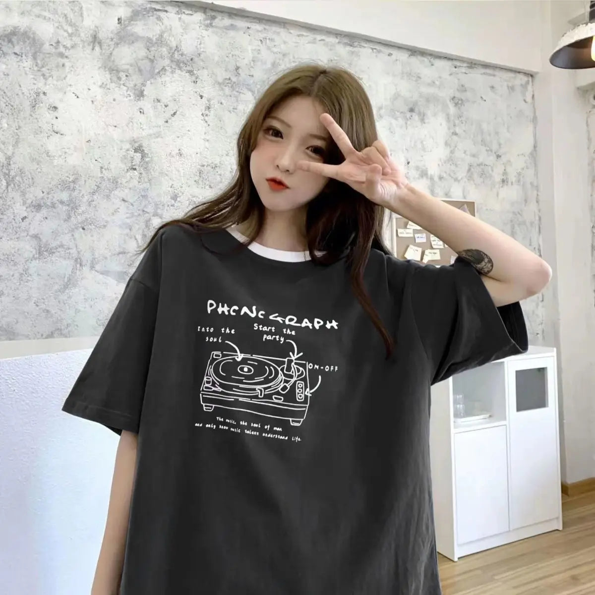 Glitchcore Oversized shirt – Summer Japanese Girly Cotton Short Sleeved T Shirt For Women