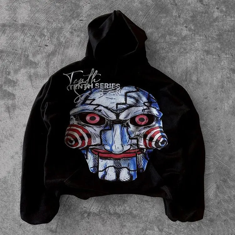 Sadcore Shirt – Harajuku Oversized Vintage Surprised Mummy Print Hoodies – Streetwear Fashion for Men & Women