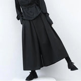 dark gothic style loose casual 7 point hakama pants wide leg pants 2024 new genderless large size design samurai pants unisex relaxed fit trousers