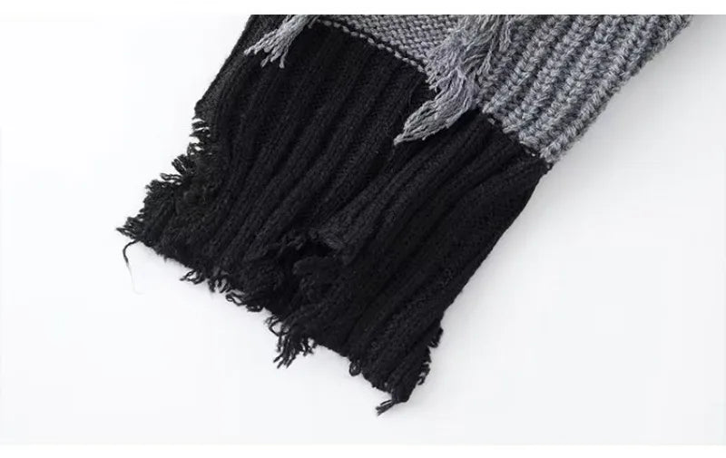 oversized knit pullover, fall/winter fashion, soft knit pullover with flame design, y2k fashion statement