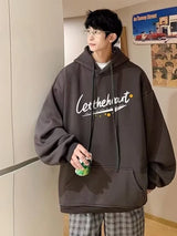 Autumn Letter Print Hoodie Fashion Men Harajuku Aesthetic Pullover Hoo