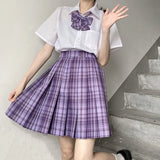 Jk Uniforms Gyaru School Uniform for Girl Student Pleated Skirt Uniform Set Women Short Sleeve Bow Tie Seifuku Japanese Style