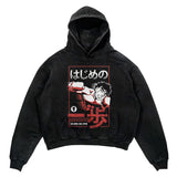 2024 Men Spring Hoodie Retro Japanese Anime Graphic Hoodies Boxer Hip
