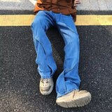 2023 cool design blue gothic baggy men jeans pants y2k clothes korean fashion women straight solid denim trousers pantalon homme unique jeans style 1180