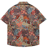 Men's Shirts Plaid Cashew Flower Printed Short Sleeve Shirt Sclassic Loose Stylish Tops High Street Casual Versatile Clothing
