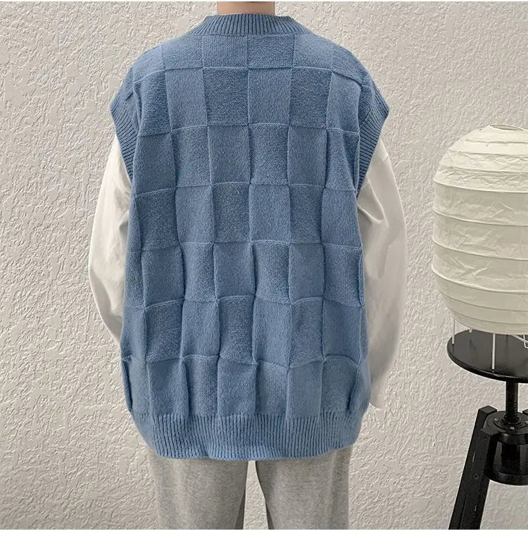 grunge knit pullover for fall and winter, oversized aesthetic with urban style, mens fashion layer for modern streetwear coll