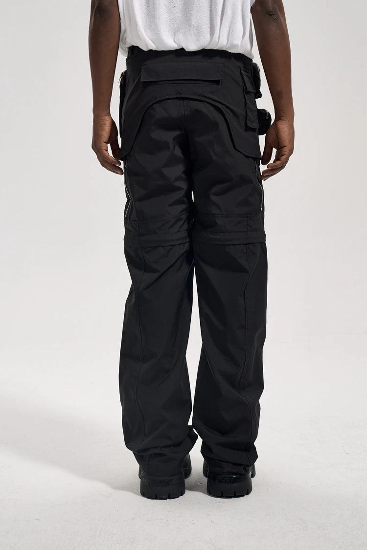 fashion detachable pants streetwear mens new casual hip hop streetwear cargo pocket tactical trousers straight joggers men pants unique joggers style 1638