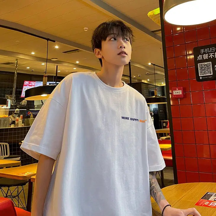 Skatercore Oversized shirt – Korean Trendy Brand Retro Niche Letter Print High Street Sty
