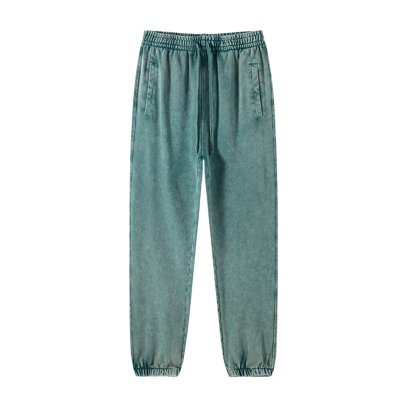 high street dark distressed vintage baggy joggers pants ins versatile drawstring sports pants men washing wax dyeing sweatpants unique joggers style 3199