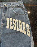 American Retro Fashion Brand Clothing Letter Embroidered Denim Shorts Men Y2k Street Fashion Loose Oversized Shorts Women