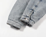 menswear fashion piece featuring high street washed retro kanye jeans thick winter coat lapel pockets oversized mens denim jacket hip hop unisex windbreaker top design – premium quality jacket for men