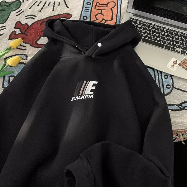 Oversized Urban Half Zip Hoodie – 2025 New In Fleece Letter Embroidered Hooded Sweatshirts For Men High Street Fashion Oversize Hoodies Winter Y2K Vintage Hoody | Zip Knit Drop #245