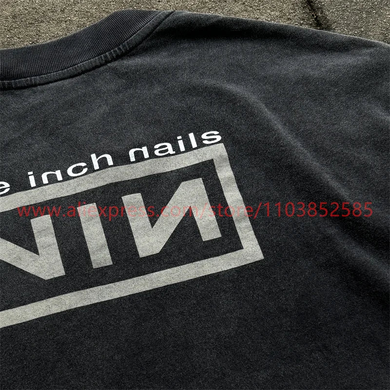 2024 Autumn Vintage American Long Sleeve Street Hip Hop West Coast High Street Heavy Weight High Quality Washed Print 100%Cotton