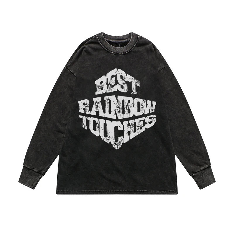 Harajuku Streetwear – Rainbowtouches Washed Men Long T Shirt Vintage Fashion Funny – Edgy Streetwear for All Genders