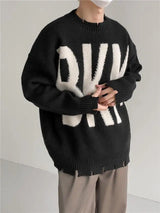 grunge oversized knit streetwear piece for layered look and winter street fits, ideal for men’s fashion and seasonal streetwe