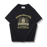 Y2k Oversized shirt – Summer Mens Short Sleeved Retro New 200G Locomotive Letter P