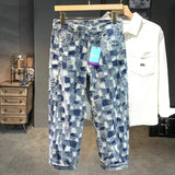 men distressed washed denim streetwear brand hip hop loose casual motorcycle cargo jeans pant cityboy y2k trousers unique cargo style 2436