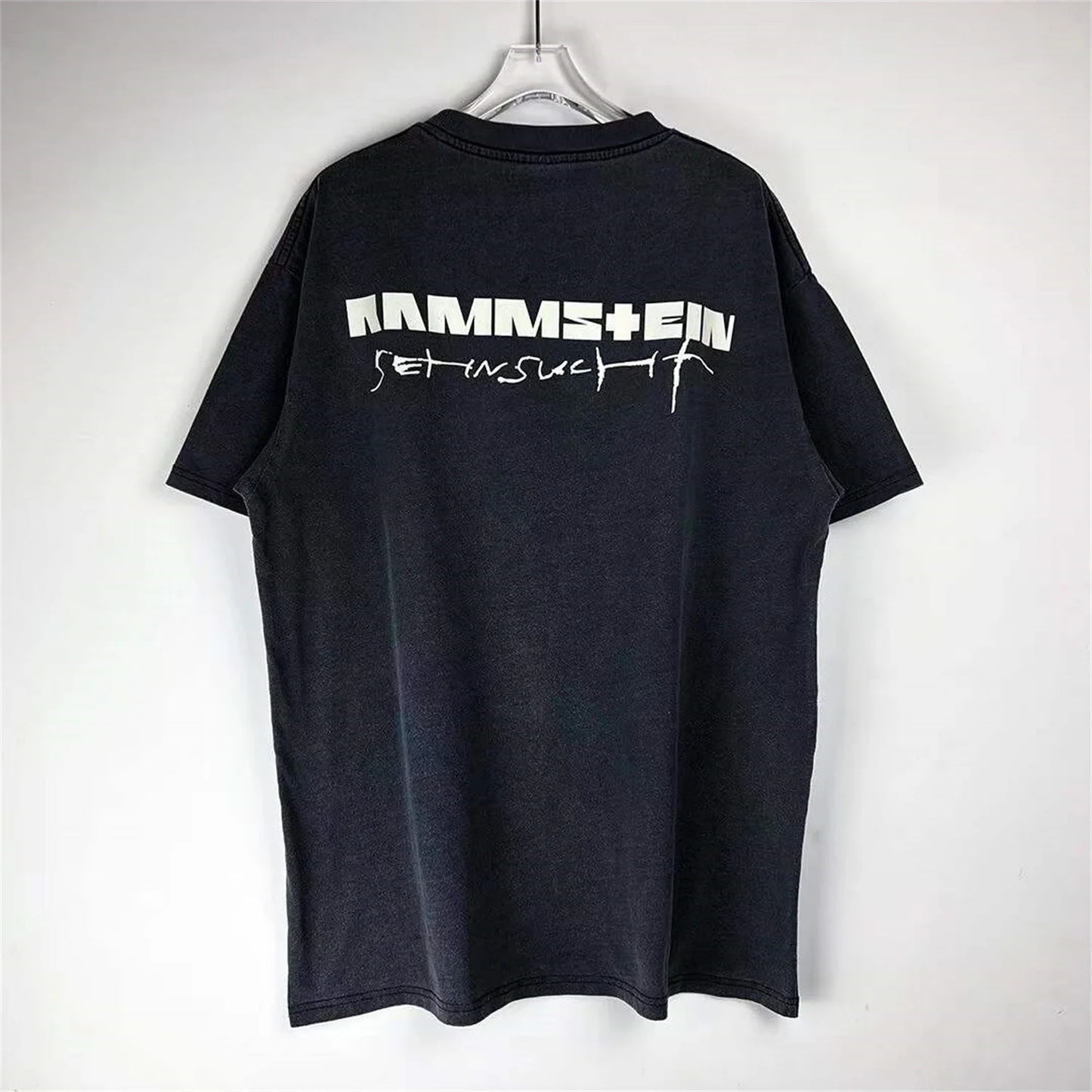anime oversized shirt featuring vtg germany rock band retro portrait print washed old casual oversize cotton high street tops t shirts