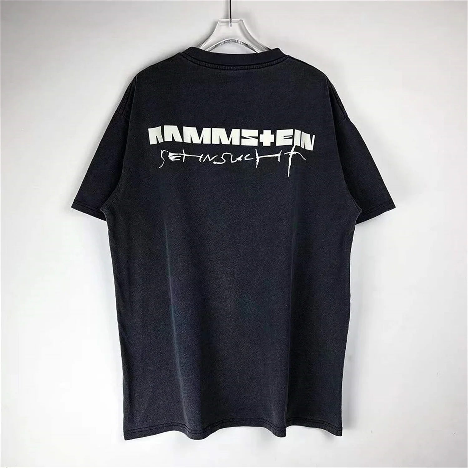 anime oversized shirt featuring vtg germany rock band retro portrait print washed old casual oversize cotton high street tops t shirts