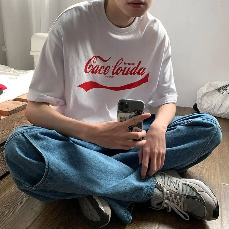 Vaporwave Tribal flame – Korean Summer Fashion Brand Printed Short Sleeved T Shirt Me
