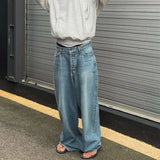 hi street blue jeans men loose wide leg denim pants vintage harajuku streetwear jeans trousers for male unique jeans style 1163