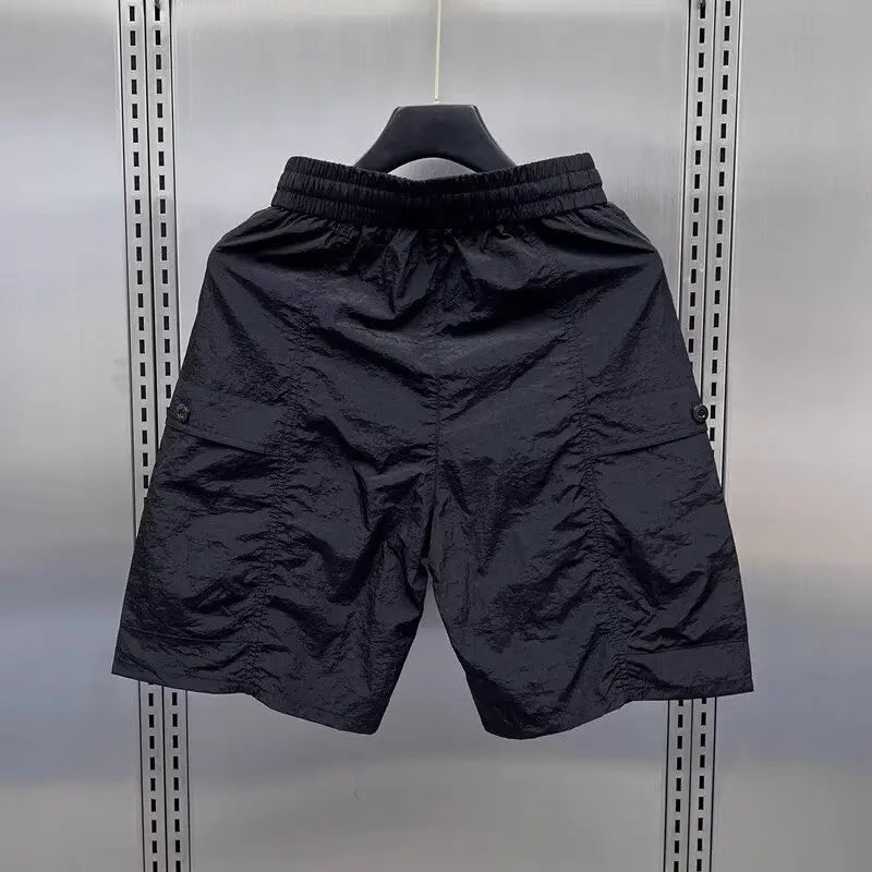 Retro Cargo Shorts Men's Japan fashion Fashion Brand Loose Straight INS casual Short quick-dry  2024 Men's Summer Sports Shorts