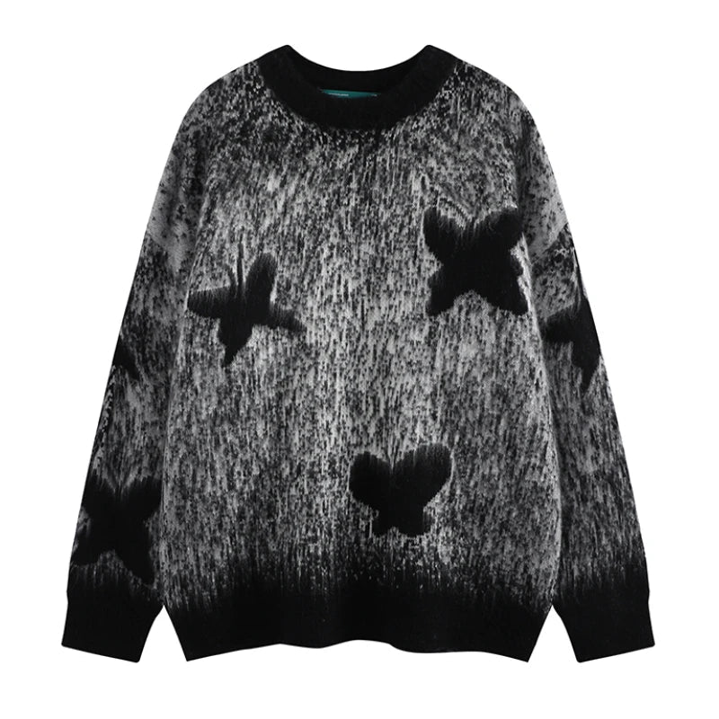 y2k knitted sweater, photo-ready sweater, cozy fashion fit, stylish street outfit, modern aesthetic appeal