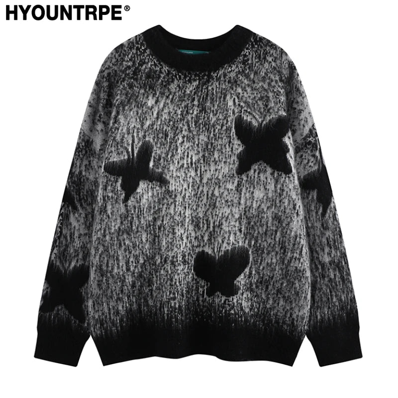 y2k knitted sweater, photo-ready sweater, cozy fashion fit, stylish street outfit, modern aesthetic appeal