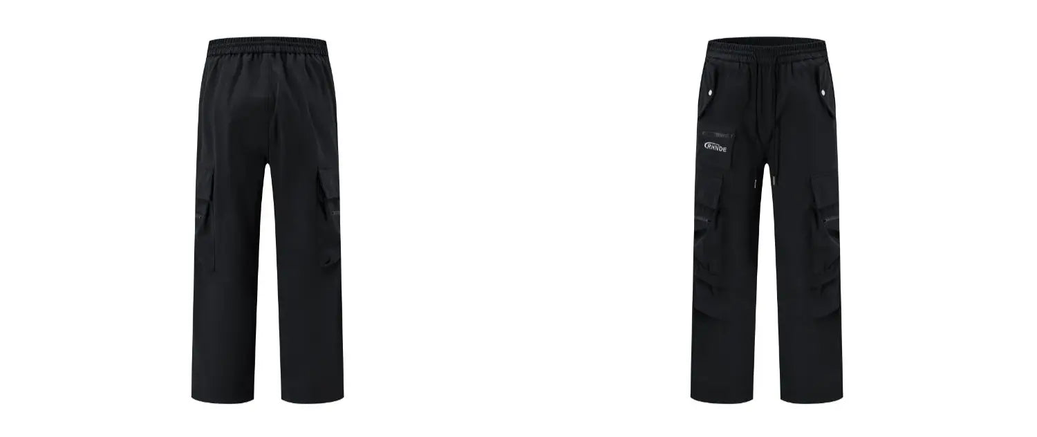 fashion loose streetwear cargo pant unisex casual multi pocket wide legs drewstring trousers hip hop joggers mens baggy pants unique joggers style 5082