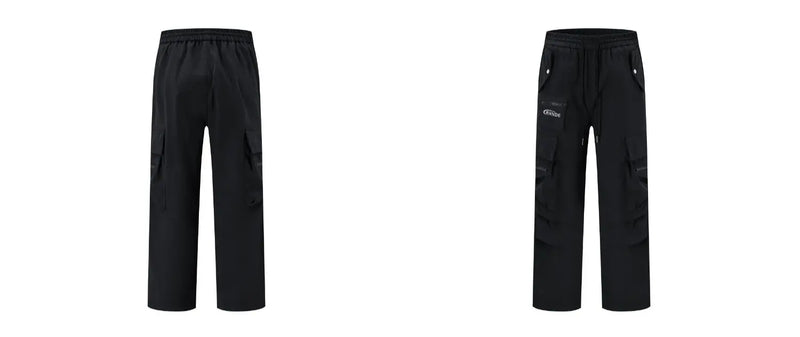 fashion loose streetwear cargo pant unisex casual multi pocket wide legs drewstring trousers hip hop joggers mens baggy pants unique joggers style 5082