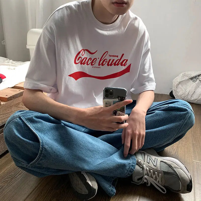 Vaporwave Tribal flame – Korean Summer Fashion Brand Printed Short Sleeved T Shirt Me