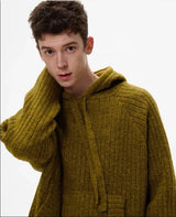 varsity flame knitwear, statement sweater, cozy knitwear for men, oversized grunge aesthetic winter top