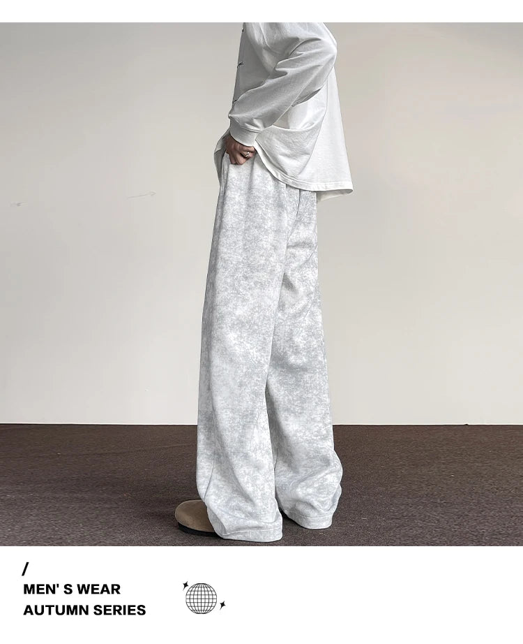 harajuku streetwear tie dye casual pants men women wide leg straight mopping trousers oversize korean fashion drawstring pants unique default style 1290