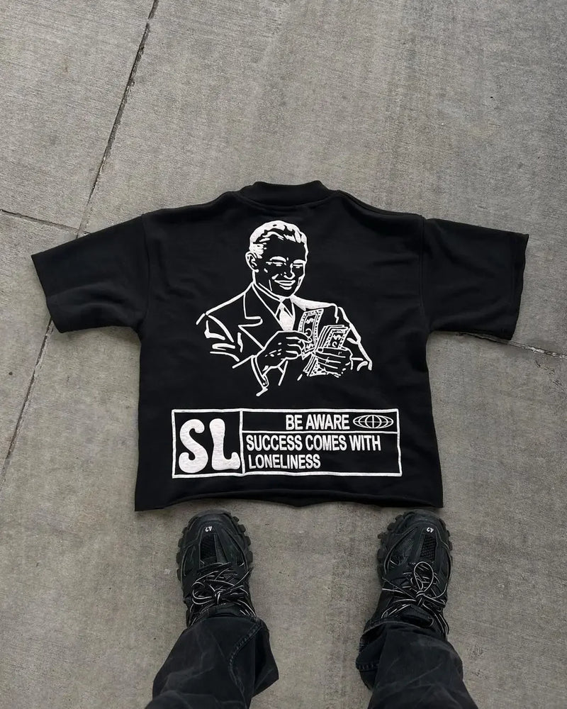 Harajuku Melting smiley – Smart Casual Harajuku Streetwear Graphic Y2K Tops Goth Men C