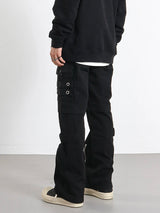 hip hip pants men bottom zipper cargo pants streetwear side pockets harajuku joggers unisex baggy loose straight cotton trousers sporty tapered joggers