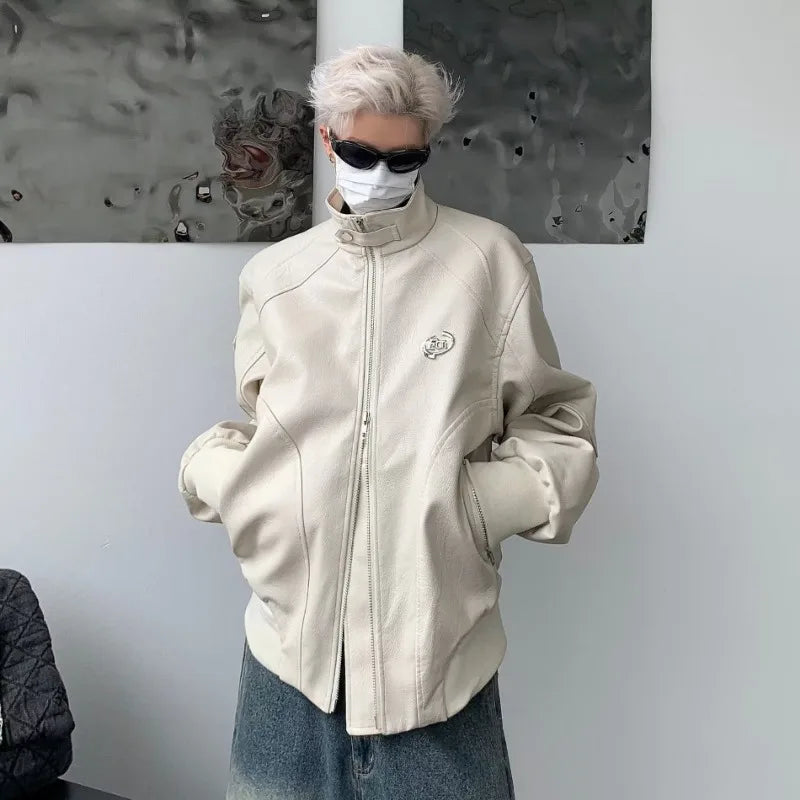 leather varsity jacket, cold weather layer, hip hop