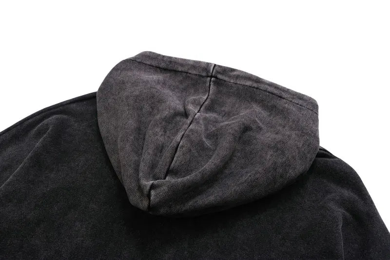 Men Hip Hop Hoodie Streetwear Vintage Skeleton Skull Devil Print Distr