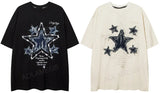 Trapwear Crying angel – Men Short Sleeve T Shirts Embroidery Star Patchwork Tees Str