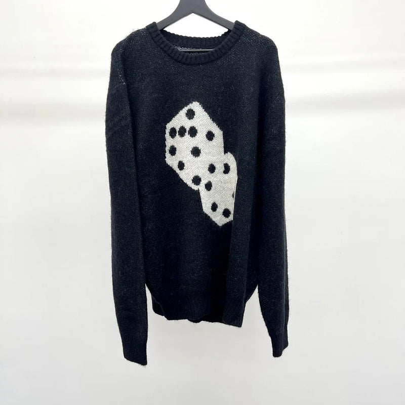 new 2022 men luxury winter gentleman classic mohair dice knit casual sweaters pullover asian size high drake r014 - soft fleece-lined outerwear, oversized streetwear hoodie, graphic printed hoodie for men and women