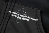 New Arrival ERD Brand Fashion High-Street Letter Print Velvet Short Width zipper Cotton Hoodie Sweatshirt