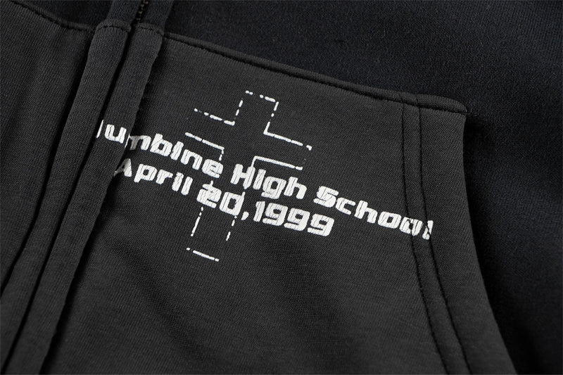 New Arrival ERD Brand Fashion High-Street Letter Print Velvet Short Width zipper Cotton Hoodie Sweatshirt