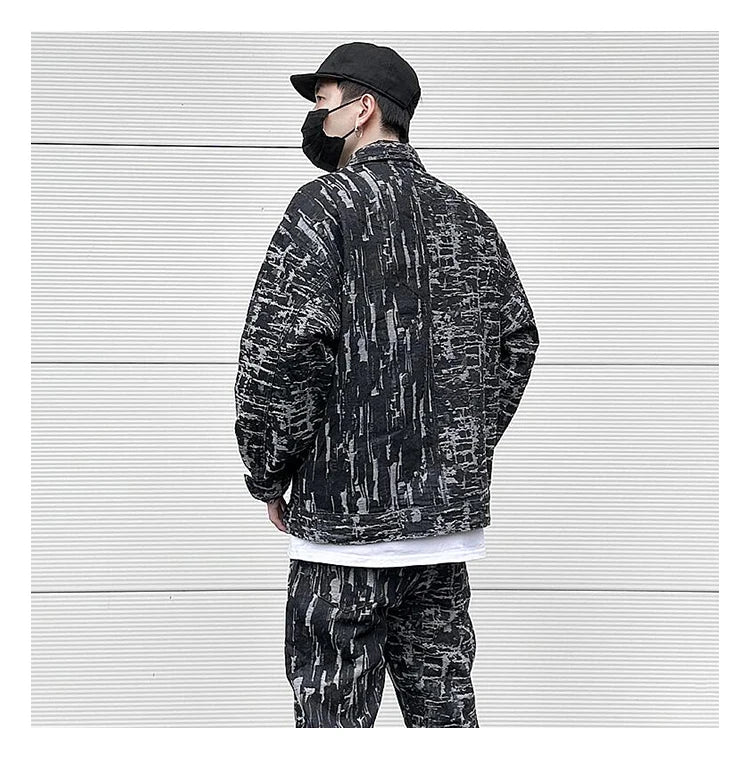 irregular scratched ripped holes denim jackets 2023 fashion turn down collar mens jean outerwear casual streetwear jeans nan  - variant style 0cf13e for streetwear fashion
