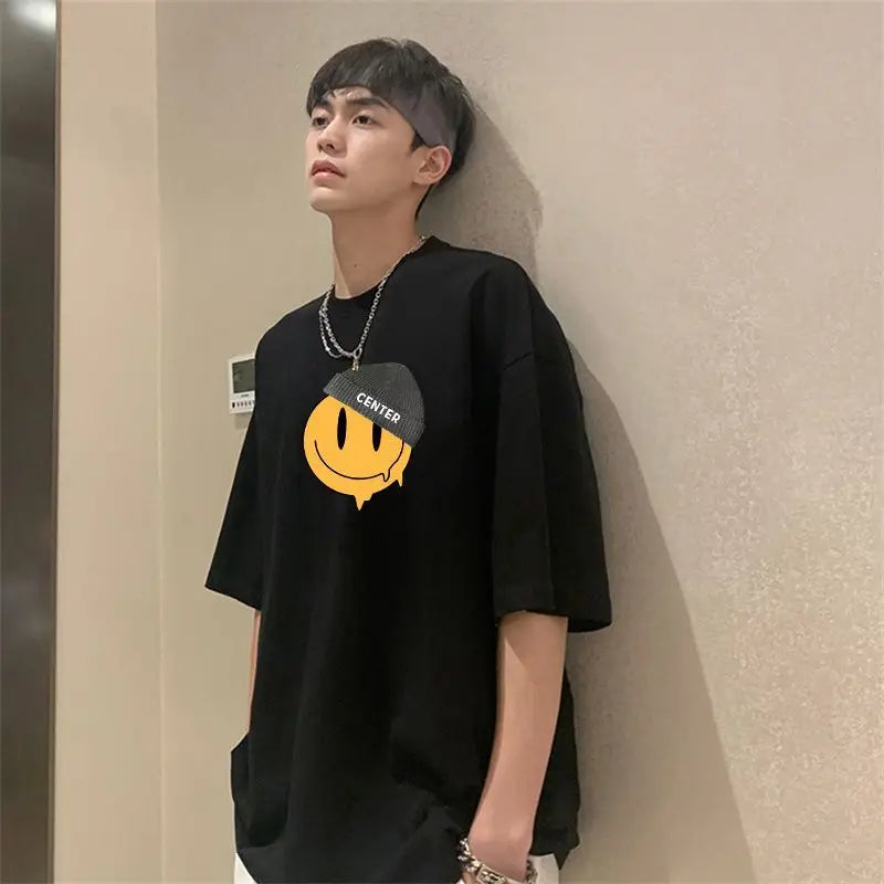 Sadcore Oversized shirt – Korean Style Street Letter Printed Short Sleeved T Shirt For