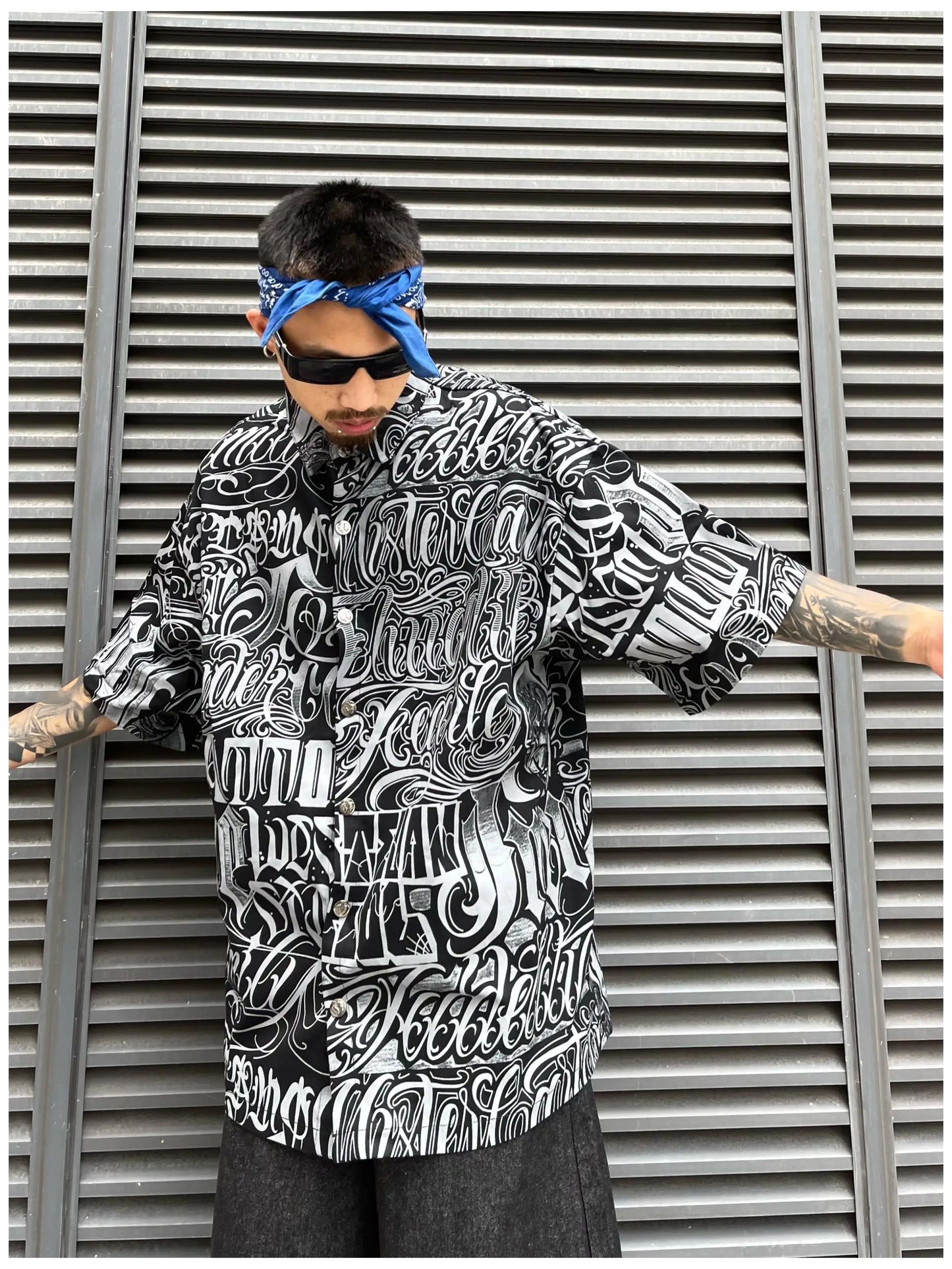 Hip Hop Shirt Streetwear Mens Hawaiian Shirts Harajuku Letters Printed New Summer Casual Beach Short Sleeve Loose Tops Shirts