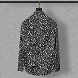 New 2021 Men 3D luxurious Wave point Polka dots Print Fashion Silk Casual Shirts Shirt high Pocket Long-sleeves S 2XL #A160