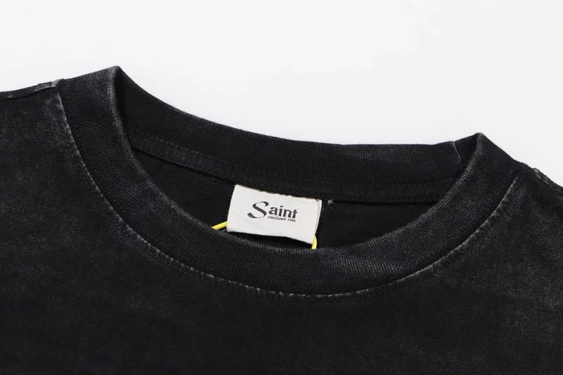 Y2K Graphic Tee – Newest Saint T Shirts Letter Pattern Tops Tee Men Woman Spri – Urban Streetwear for Men & Women
